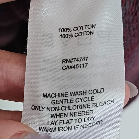 Natural Reflections Womens‎ L Burgundy Knit Sweater V Neck with Buttons《874》J - Picture 5 of 6